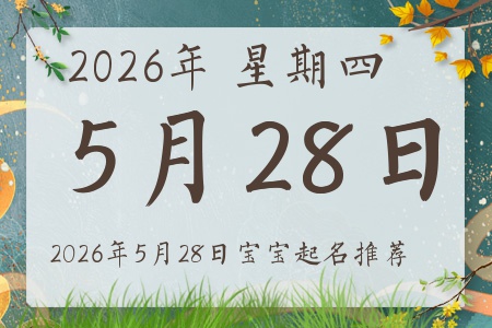 2026年5月28日出生的宝宝五行缺什么