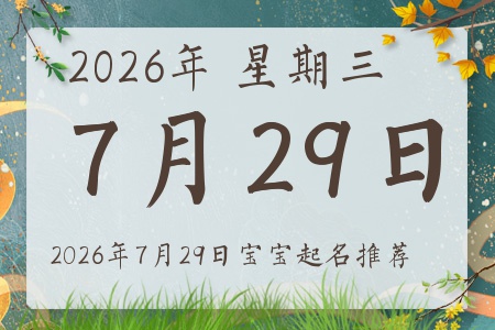 2026年7月29日出生的宝宝五行缺什么