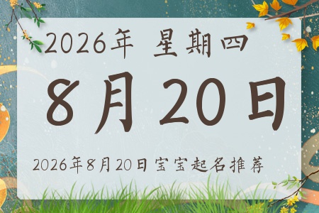 2026年8月20日出生的宝宝五行缺什么