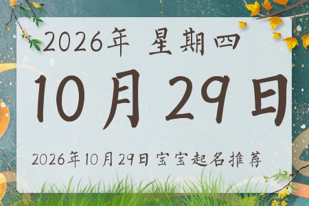 2026年10月29日出生的宝宝五行缺什么